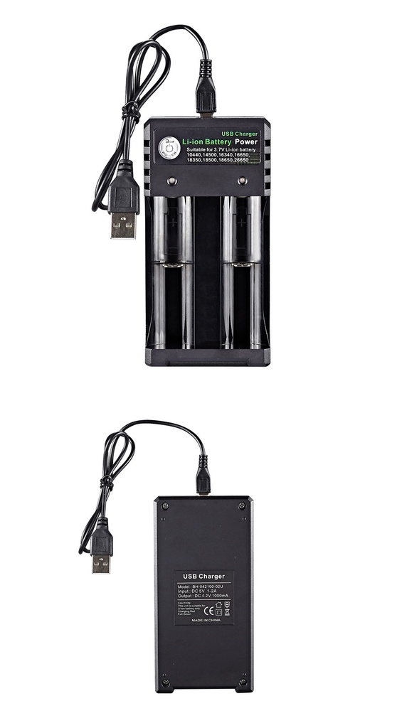 BmaX 2 Slots Battery Charger Intelligent Fast LED Indicator USB 10440 14500 16340 16650 18350 18500 18650 26650 Rechargeable
