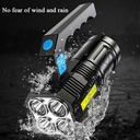 4 Core Portable LED Flashlight USB Rechargeable Light Waterproof COB Flashlight