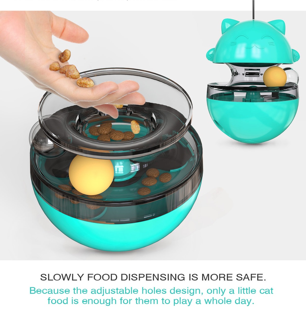 interactive Cat Toys Funny Pet Tumbler Leakage Food Ball Food Container Dispenser Cat Self Teaser Stick ball