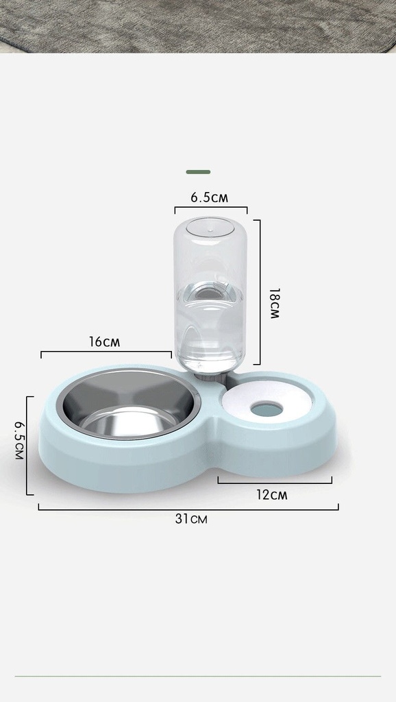 500ML Cat Waterer Pet Dog Cat Automatic Feeding Bowl Dog Feeder Water Storage Pet Dog Cat Food Bowl with Waterer