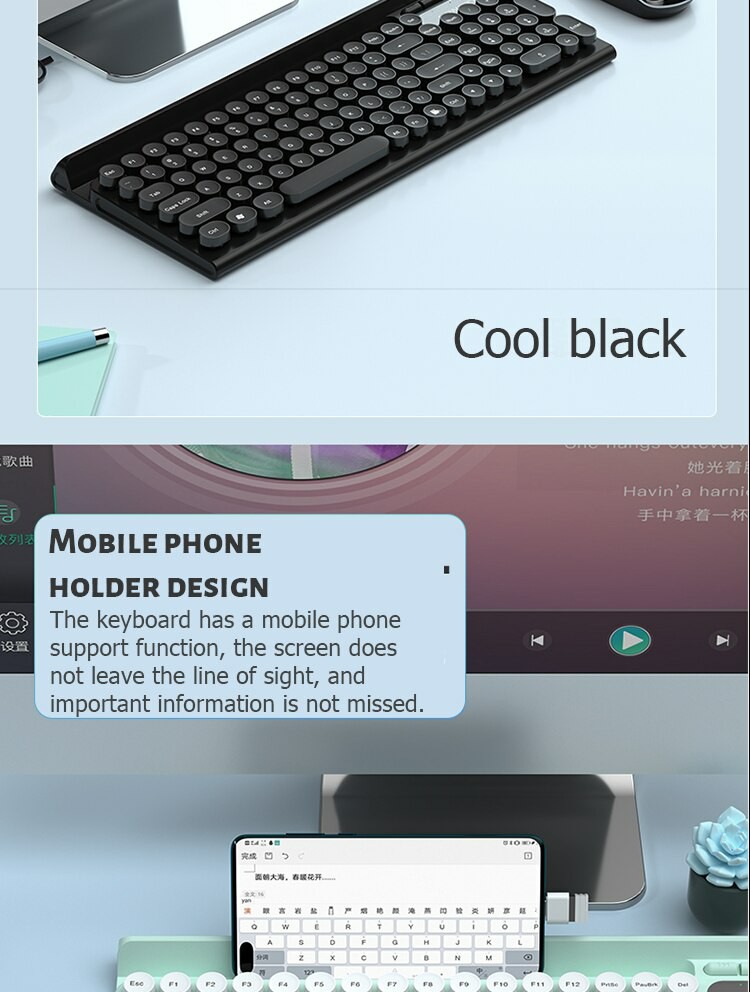 Wolftu LT500 rechargeable wireless keyboard and mouse set anti-spill game office home mute laptop keyboard