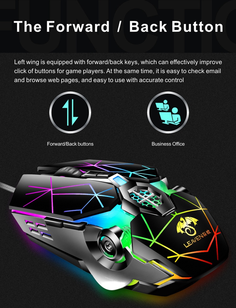 S30 Gaming Mouse USB Wired Computer Office Gaming Glowing RGB Mechanical Mouse