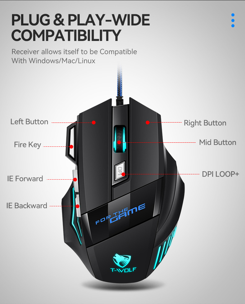 M1 Professional Game Luminous USB Mouse