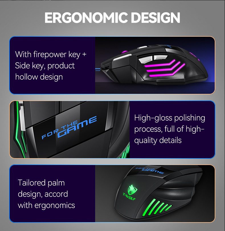 M1 Professional Game Luminous USB Mouse