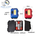 Mini COB LED Headlamp 3 Modes Waterproof Headlights