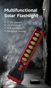 USB Solar Charging Flashlight Rechargeable Built-in Battery Torch with Side COB Emergency Light