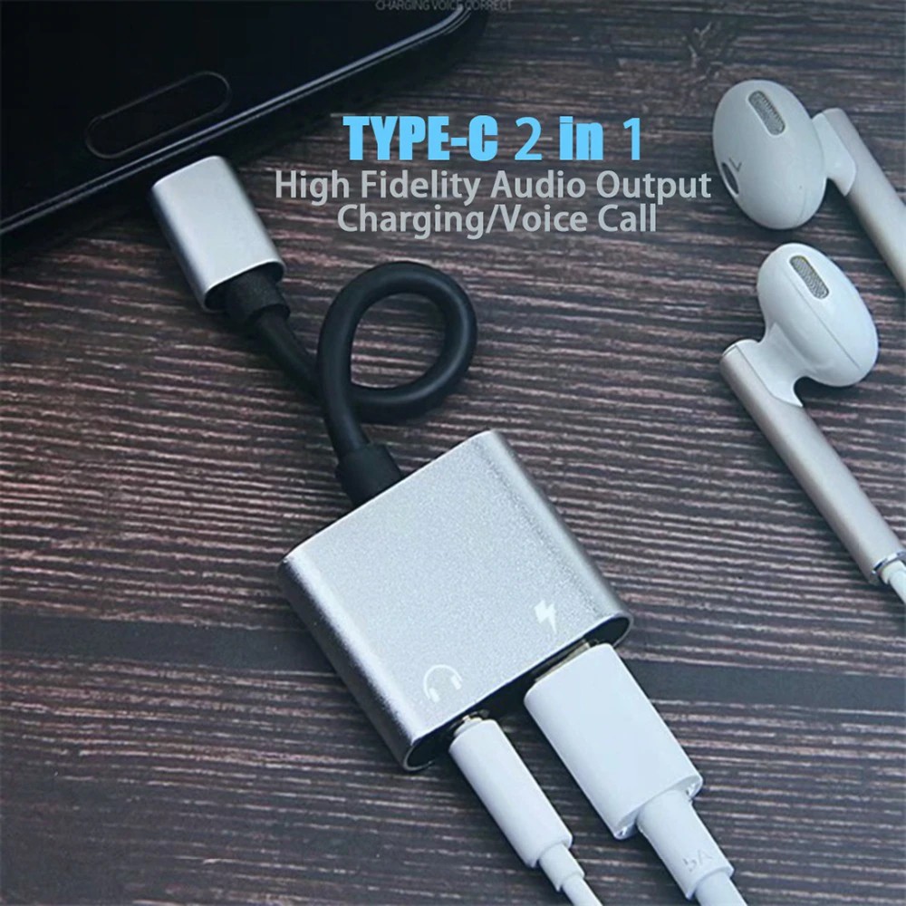 Z02 2-in-1 Type-C to 3.5mm aluminum alloy Adapter
