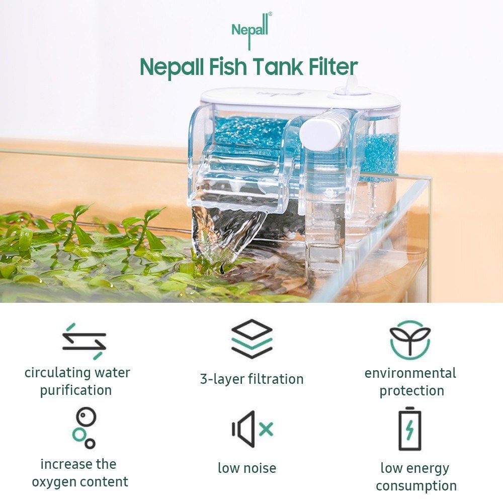220V Nepall fish tank filter small circulating pump three-in-one water purification waterfall oxygenation