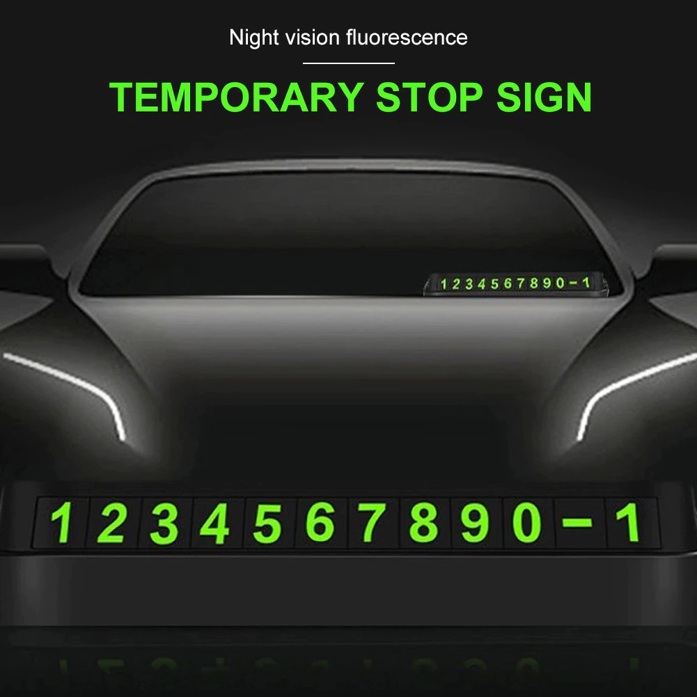 Luminous Glow-in-the-dark Car Temporary Parking Card Magnetic Hidden Telephone Number Plate Auto Park Stop Auto Accessories
