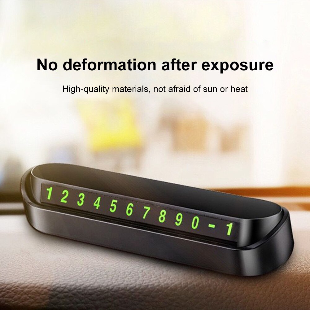 Luminous Glow-in-the-dark Car Temporary Parking Card Magnetic Hidden Telephone Number Plate Auto Park Stop Auto Accessories