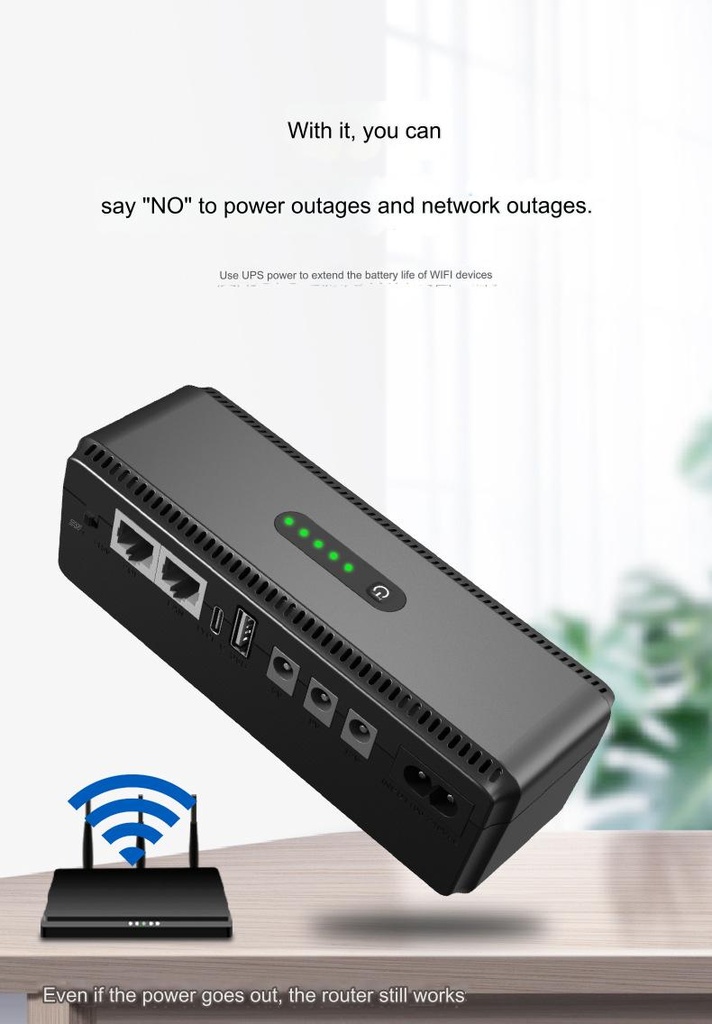 10400mAh UPS Power Supply 5V 9V 12V 18W Battery Backup Mini UPS Support POE for router CCTV