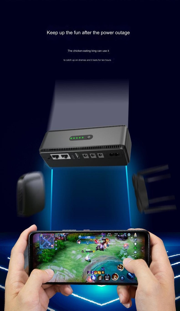 10400mAh UPS Power Supply 5V 9V 12V 18W Battery Backup Mini UPS Support POE for router CCTV