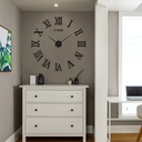 Roman character DIY large 3D wall clock Clock Frameless Mirror Big Wall Clock