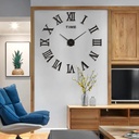 Roman character DIY large 3D wall clock Clock Frameless Mirror Big Wall Clock
