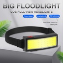 COB LED Headlight With Built-in Battery Flashlight USB Rechargeable Head lamp