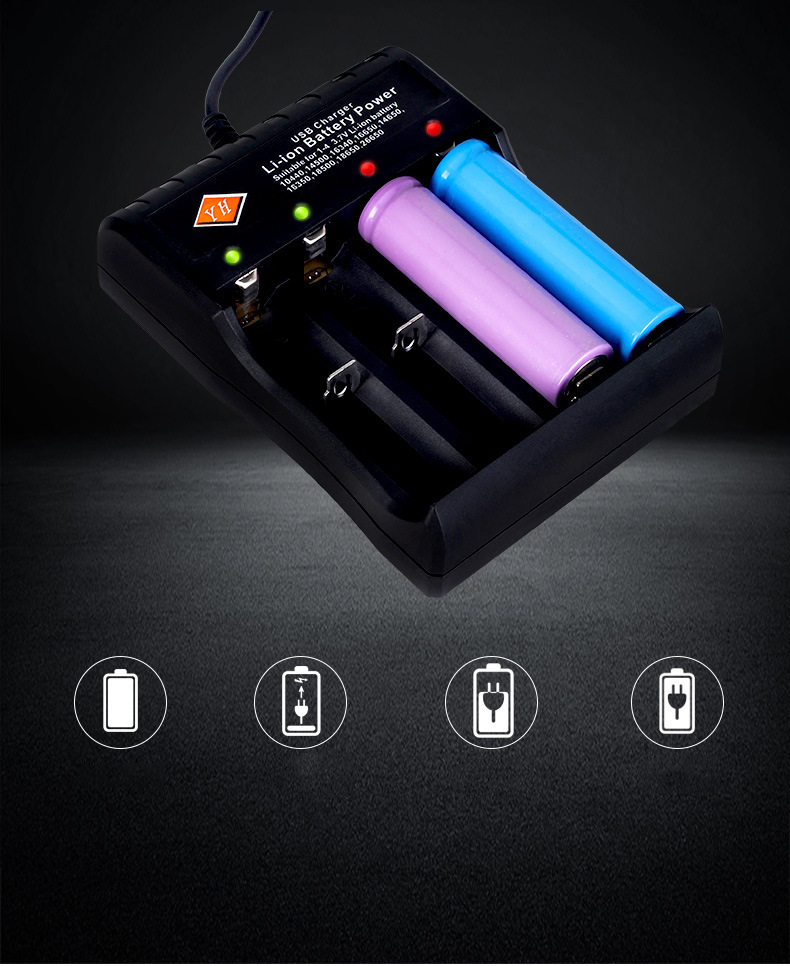 18650 Four Slot Lithium Battery Charger Rechargeable Lithium Li ion Batteries Compatible 18650 26650 21700