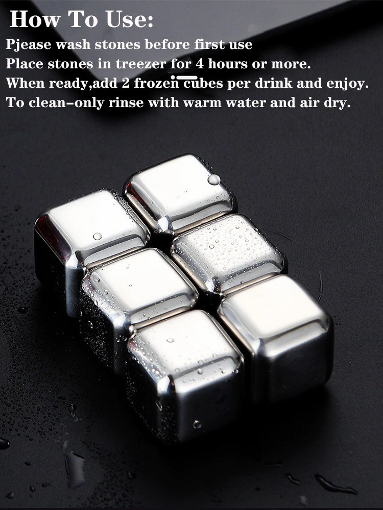 304 Stainless Steel Ice Cubes Reusable Chilling Stones