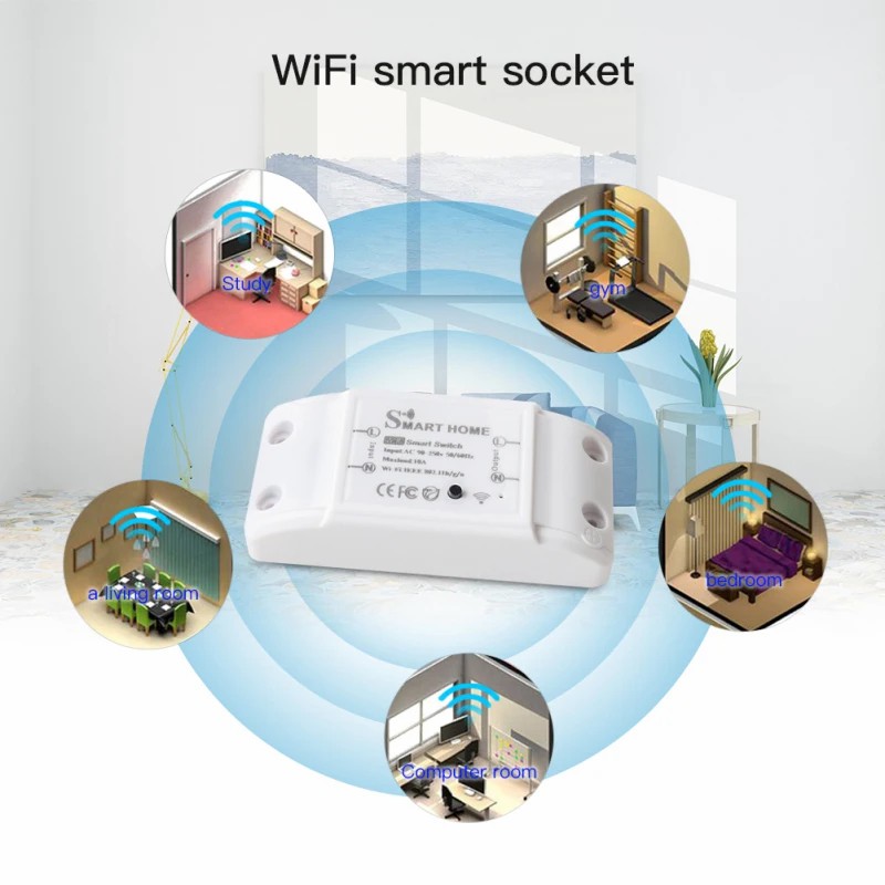 Tuya WiFi Smart Home Switch Relay Module Smart Life APP Voice Control Smartphone Remote Control Timer