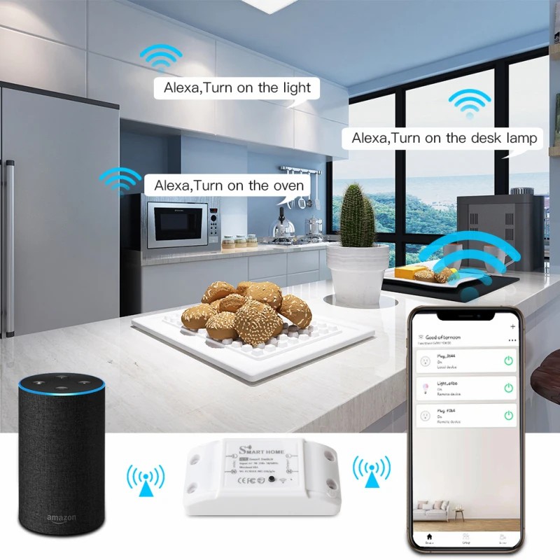 Tuya WiFi Smart Home Switch Relay Module Smart Life APP Voice Control Smartphone Remote Control Timer