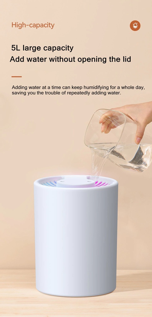 5L Air Humidifier Aroma Ultrasonic Essential Oil Diffuser With Night Light Aromatherapy Mist Maker Purifier