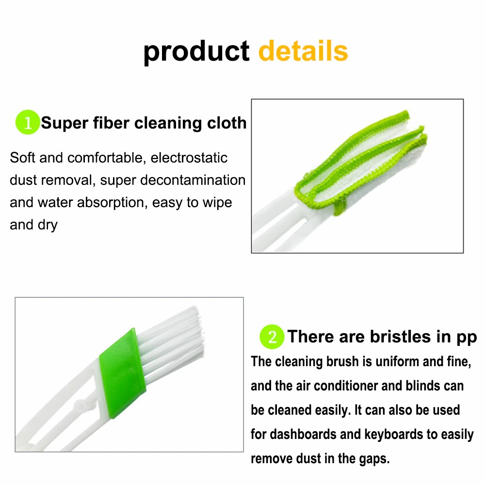 Automobile air-conditioning outlet double angel car interior trim and dust cleaning brush tool clean vehicle gap