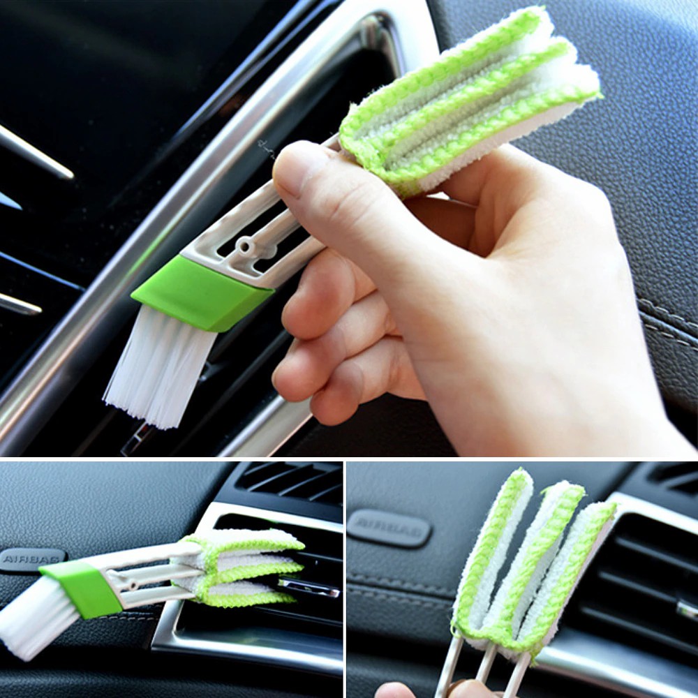 Automobile air-conditioning outlet double angel car interior trim and dust cleaning brush tool clean vehicle gap