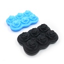 6 Grids Reusable Silicone Rose Ice Cube Mold