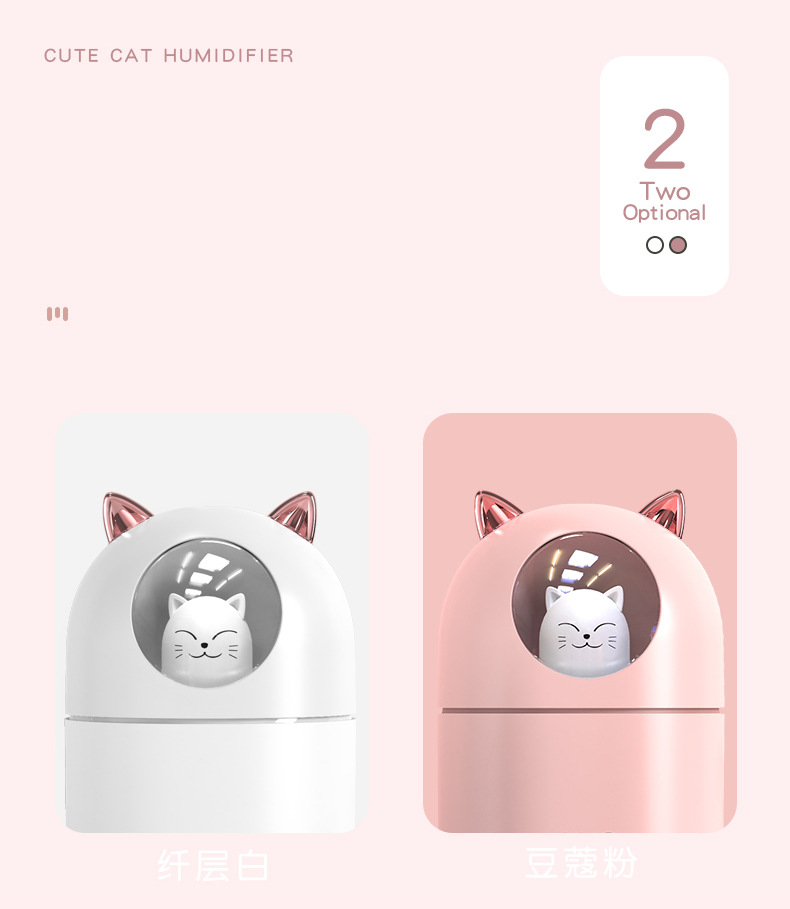 300ml Cute Cat Cool Mist Humidifier