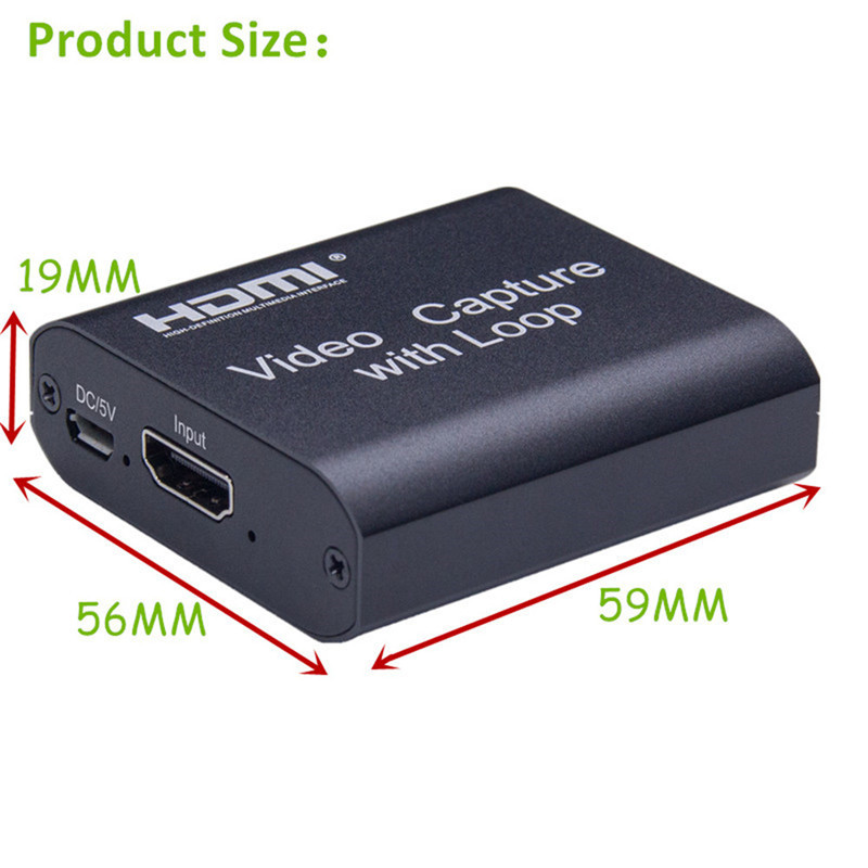4k Audio Video Capture Card with Loop Out HDMI-compatible USB 2.0 for Phone PS4 Game Live Video Streaming Record