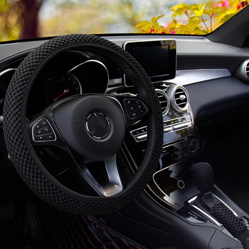Universal Anti-slip grip elastic steering wheel cover Microfiber Breathable Ice Silk, Anti-Slip, Odorless, Easy Carry,Warm in Winter