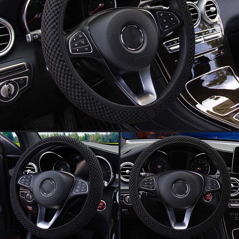 Universal Anti-slip grip elastic steering wheel cover Microfiber Breathable Ice Silk, Anti-Slip, Odorless, Easy Carry,Warm in Winter