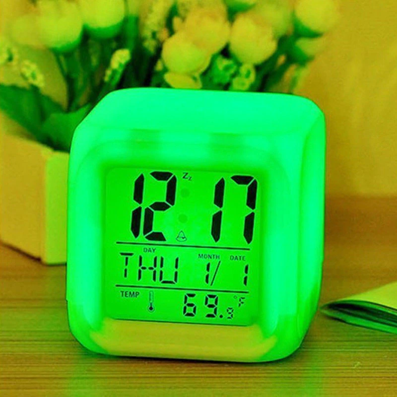 Colorful light LED alarm clock Color Night Light, Large LED Display, Dual Alarm, Dimmer, USB Charger Port