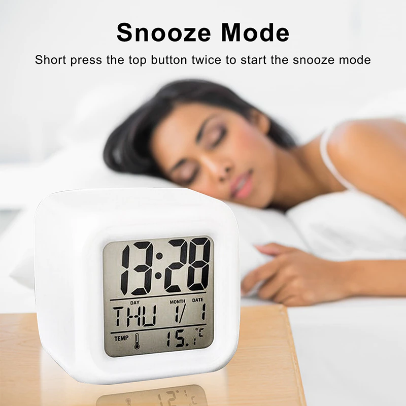Colorful light LED alarm clock Color Night Light, Large LED Display, Dual Alarm, Dimmer, USB Charger Port