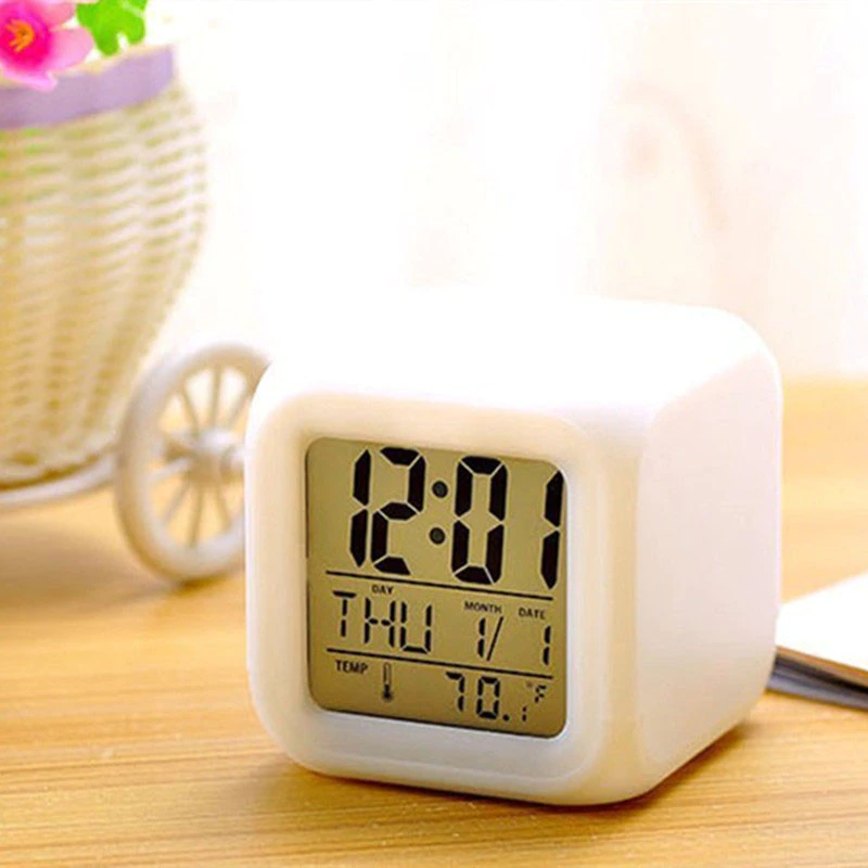 Colorful light LED alarm clock Color Night Light, Large LED Display, Dual Alarm, Dimmer, USB Charger Port