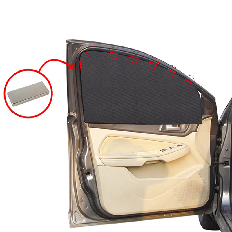 Car magnetic sunshade curtain with mesh type Breathable Car Rear Window Magnetic Curtain Protection from UV and Sun Heat