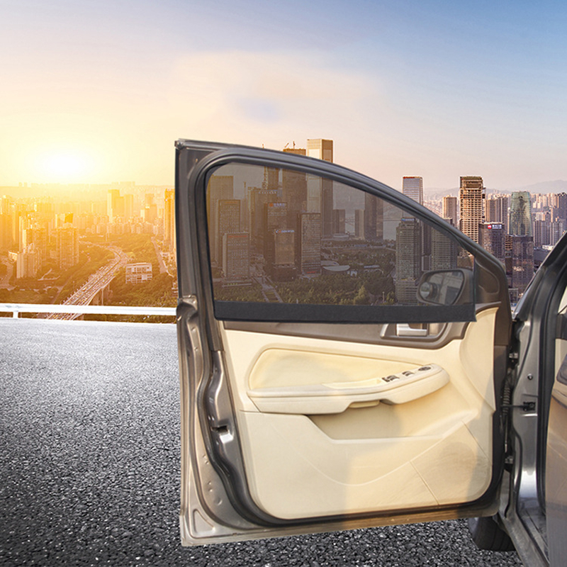 Car magnetic sunshade curtain with mesh type Breathable Car Rear Window Magnetic Curtain Protection from UV and Sun Heat