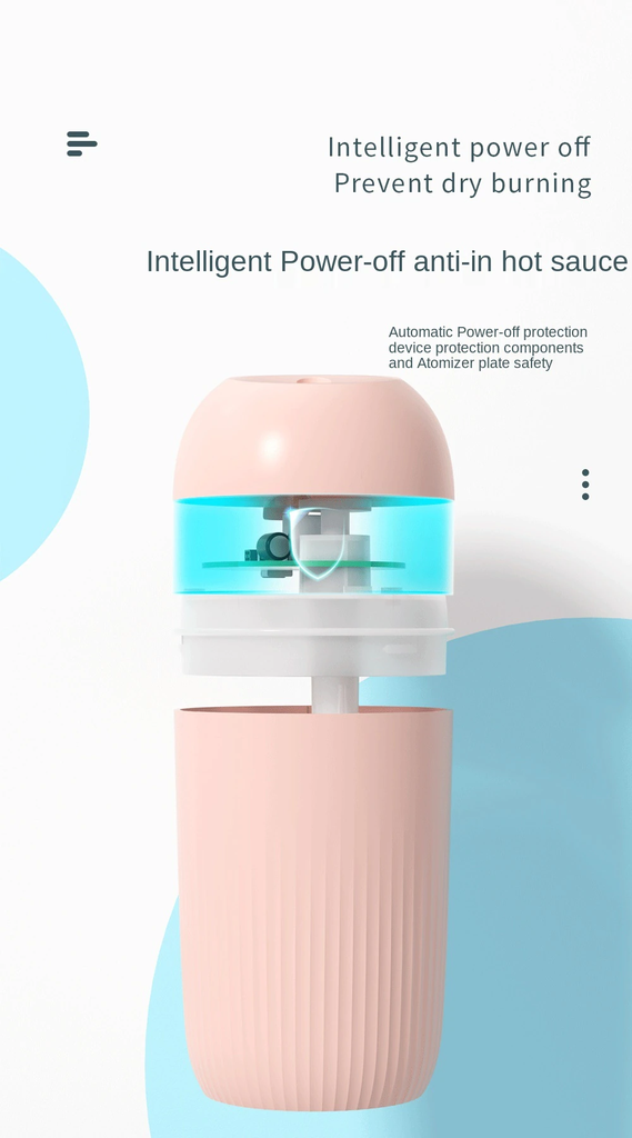 420ml Air Humidifier Silent Household Mist Maker USB Plug Aroma Diffuser Continuous/Intermittent Mode Fine Spray With Led Light