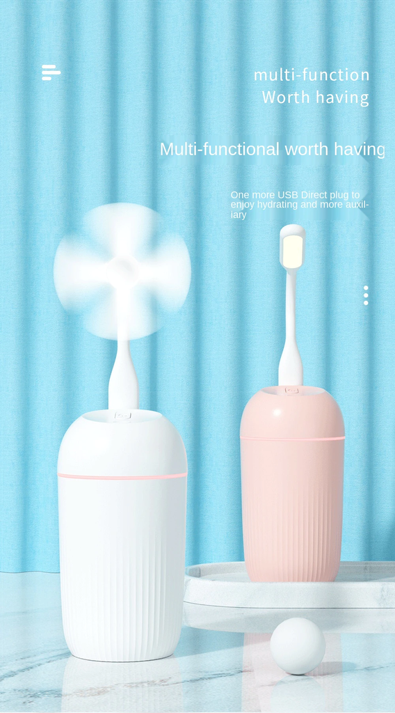 420ml Air Humidifier Silent Household Mist Maker USB Plug Aroma Diffuser Continuous/Intermittent Mode Fine Spray With Led Light