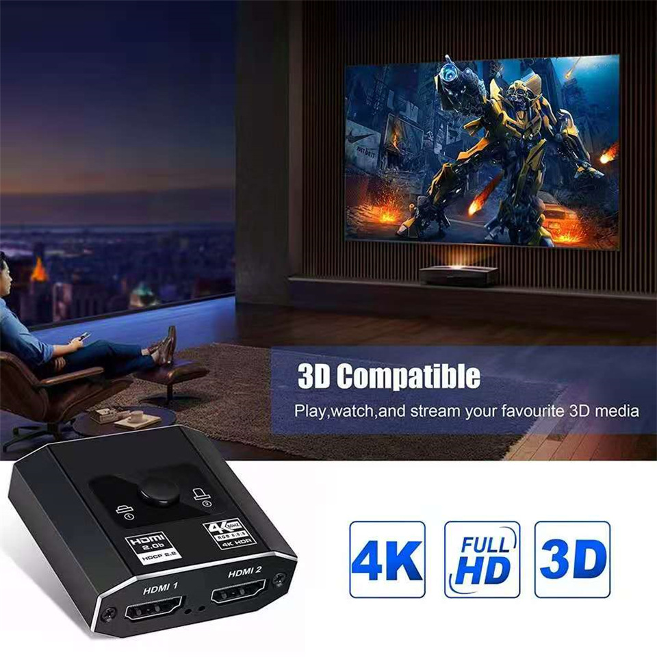 Bi-Direction HDMI-compatible Switch 4K Splitter 1x2/2x1 Adapter HD Switcher