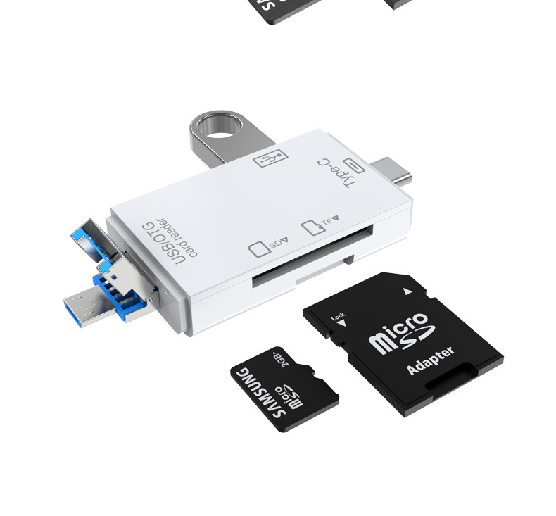 All in One Micro USB Type-c OTG TF SD Card Reader Dual Slot Flash Memory Card Adapter