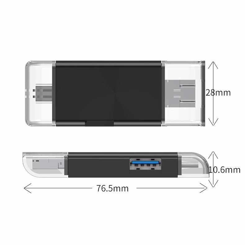 All in One Micro USB Type-c OTG TF SD Card Reader Dual Slot Flash Memory Card Adapter