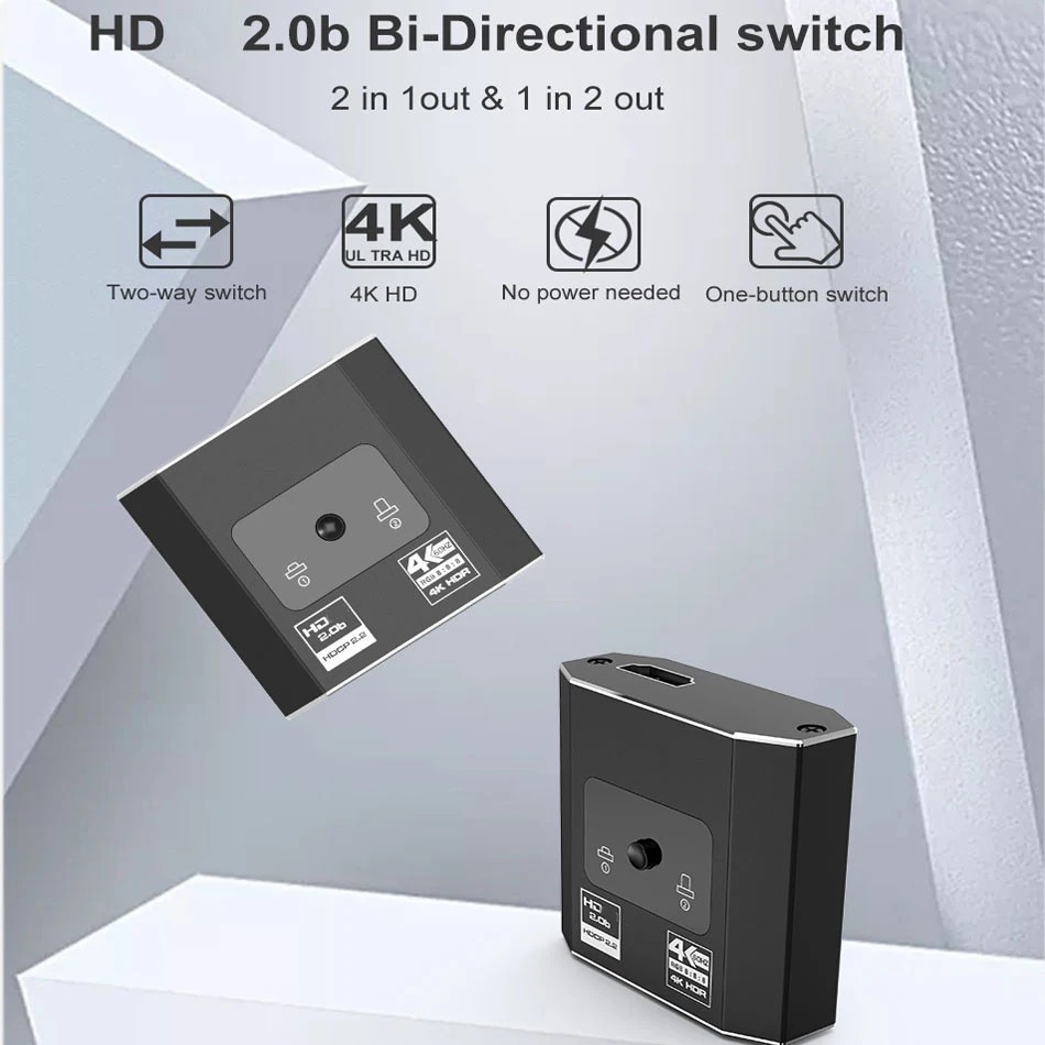 Bi-Direction HDMI-compatible Switch 4K Splitter 1x2/2x1 Adapter HD Switcher