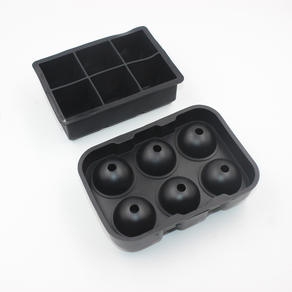6 Cavity Round/Square Ice Cube Maker Silicone Ice Ball Maker Ice Cube Tray Mold Forms Food Grade Mold