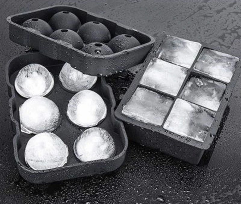 6 Cavity Round/Square Ice Cube Maker Silicone Ice Ball Maker Ice Cube Tray Mold Forms Food Grade Mold