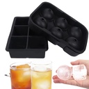 6 Cavity Round/Square Ice Cube Maker Silicone Ice Ball Maker Ice Cube Tray Mold Forms Food Grade Mold