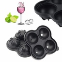 Silicone Ice Ball Maker Mold - 4 Piece 12 X 12 X 5 cm Round Ice Ball