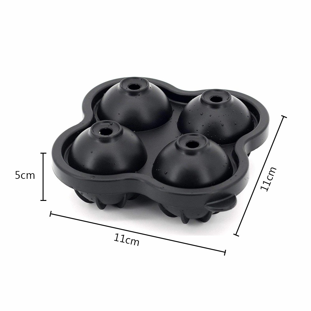Silicone Ice Ball Maker Mold - 4 Piece 12 X 12 X 5 cm Round Ice Ball