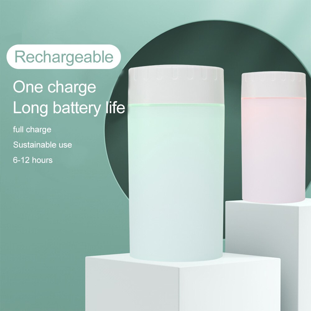 00ML Rechargeable Air Humidifier Ultrasonic Aromatherapy Diffuser Mini Portable Sprayer USB Essential Oil Atomizer With LED Lamp
