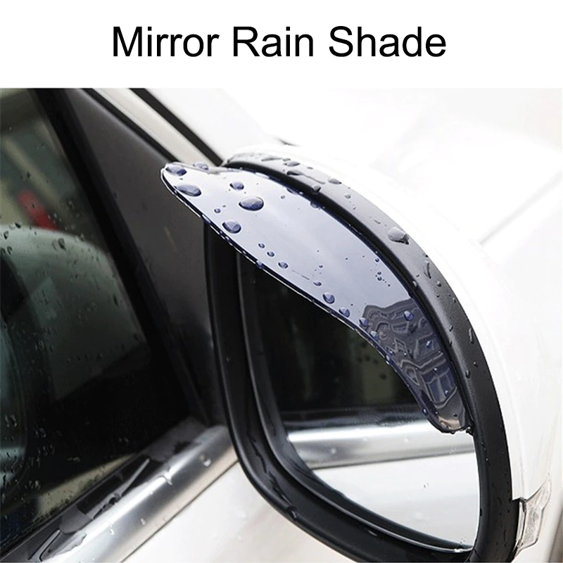 2-piece universal flexible PVC auto parts rearview mirror protector rain cover car rearview mirror eyebrow rain cover