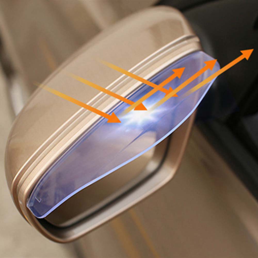 2-piece universal flexible PVC auto parts rearview mirror protector rain cover car rearview mirror eyebrow rain cover